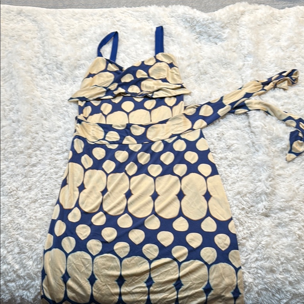 Diane Von Furstenberg Blue and Cream Dress